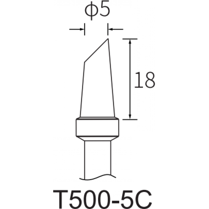 Жало цилиндрическое со скосом ATTEN T500 5 мм 15A000309