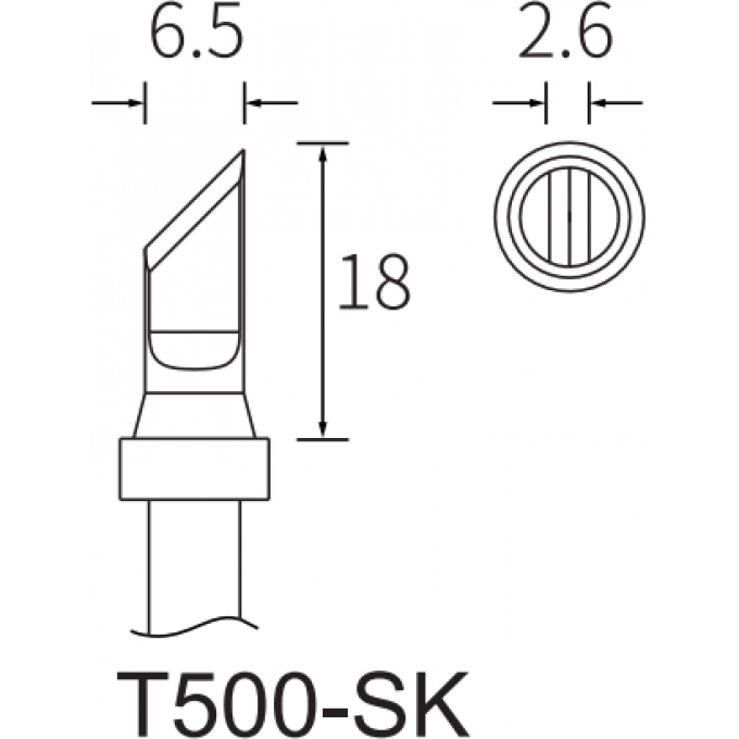 Жало для паяльника ATTEN T500 косой нож 6.5x2.6 мм 15A000316