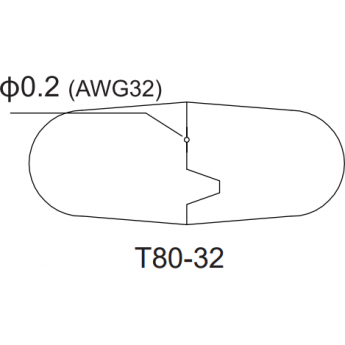 Наконечник для термозачистки проводов ATTEN T80 лезвие с одним зубцом AWG 32 (⌀0,2 мм) 15A000328