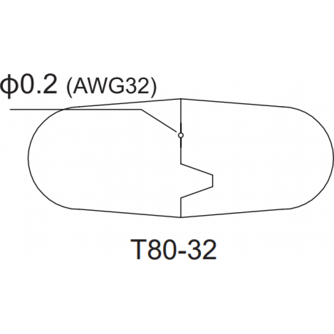 Наконечник для термозачистки проводов ATTEN T80 лезвие с одним зубцом AWG 32 (⌀0,2 мм) 15A000328