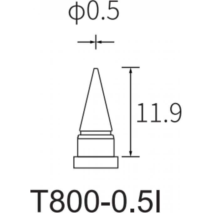 Жало коническое ATTEN T800 диаметр 0.5 мм 15A000334