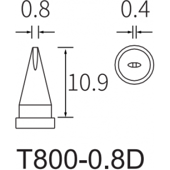 Жало клиновидное прямое ATTEN T800 0.8x0.4 мм 15A000335 Жало клиновидное прямое ATTEN T800 0.8x0.4 мм 15A000335
