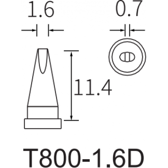 Жало клиновидное прямое ATTEN T800 1.6x0.7 мм 15A000339 Жало клиновидное прямое ATTEN T800 1.6x0.7 мм 15A000339
