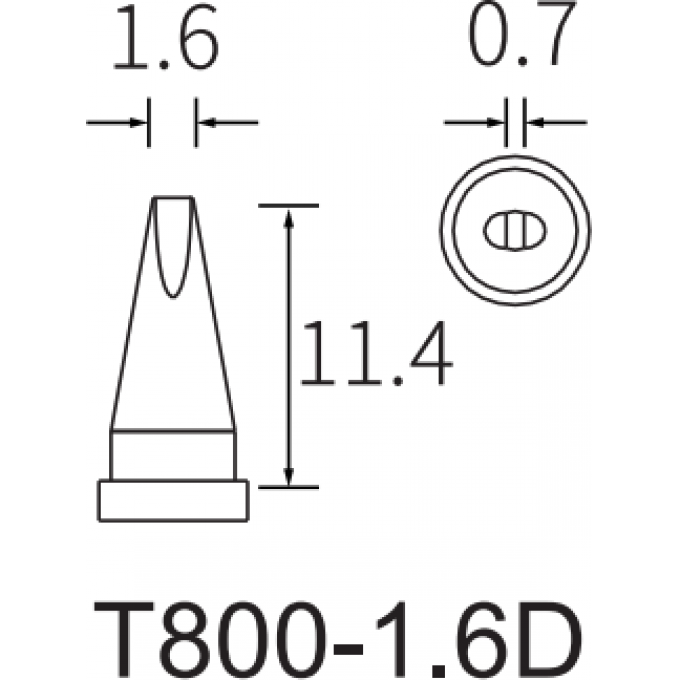 Жало клиновидное прямое ATTEN T800 1.6x0.7 мм 15A000339