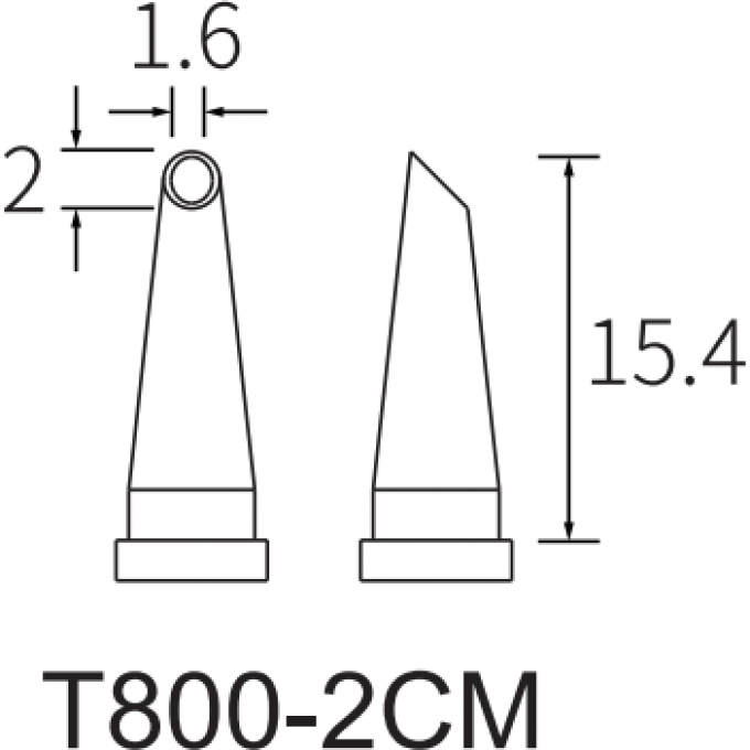 Жало микроволна ATTEN TM для паяльников серии T800, 2x1.6 мм 15A000341