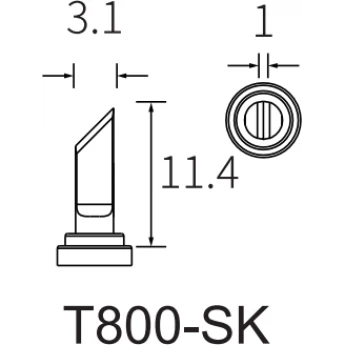 Жало косой нож ATTEN T800-SK серия T800 3.1 мм 15A000348