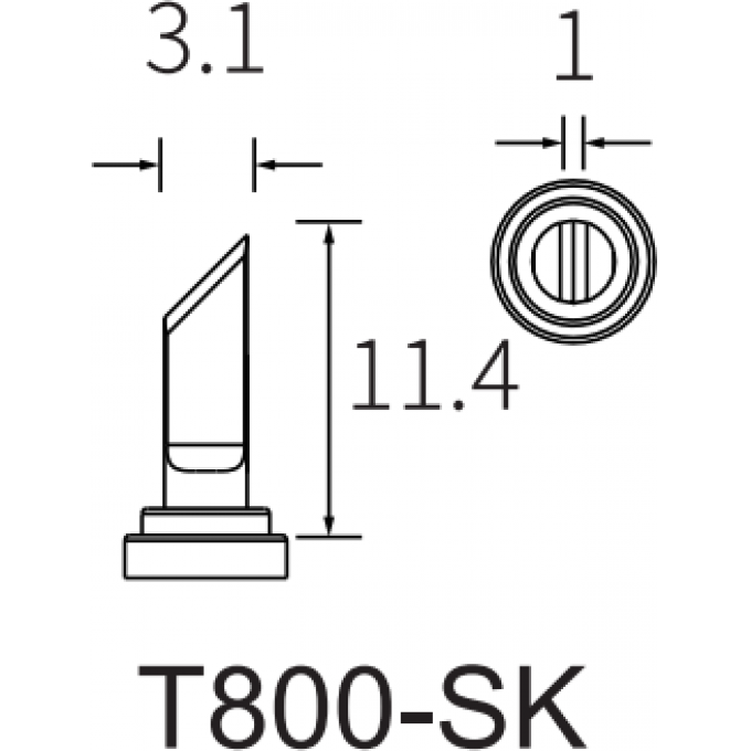 Жало косой нож ATTEN T800-SK серия T800 3.1 мм 15A000348