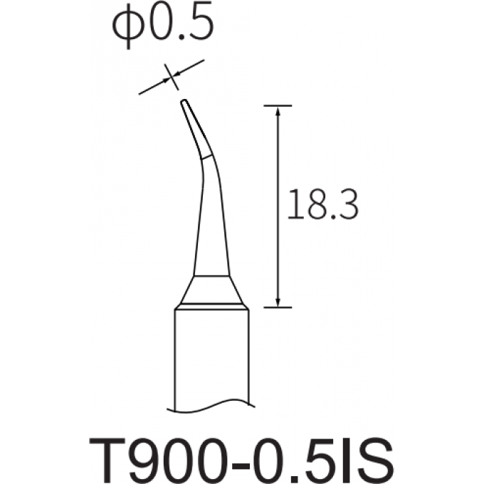 Жало изогнутое коническое ATTEN T900 0.5 мм 15A000352