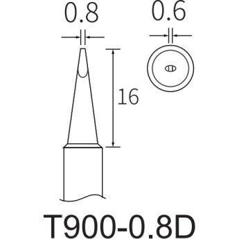 Жало клиновидное прямое ATTEN T900 0.8D 15A000354 Жало клиновидное прямое ATTEN T900 0.8D 15A000354