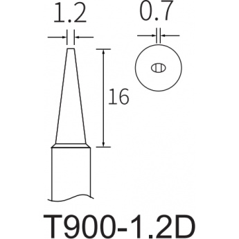 Жало клиновидное прямое ATTEN T900 1.2x0.7 мм 15A000355 Жало клиновидное прямое ATTEN T900 1.2x0.7 мм 15A000355