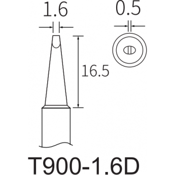 Жало для паяльника ATTEN T900 клиновидное прямое 1.6x0.5 мм 15A000356 Жало для паяльника ATTEN T900 клиновидное прямое 1.6x0.5 мм 15A000356