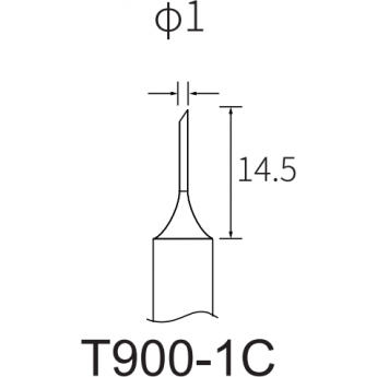 Жало цилиндрическое со скосом ATTEN T 1 мм 15A000358