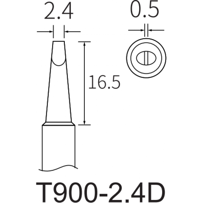 Жало клиновидное прямое ATTEN T900 2.4x0.5 мм 15A000361