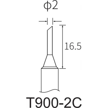 Жало для паяльника ATTEN T цилиндрическое со скосом 2 мм 15A000362
