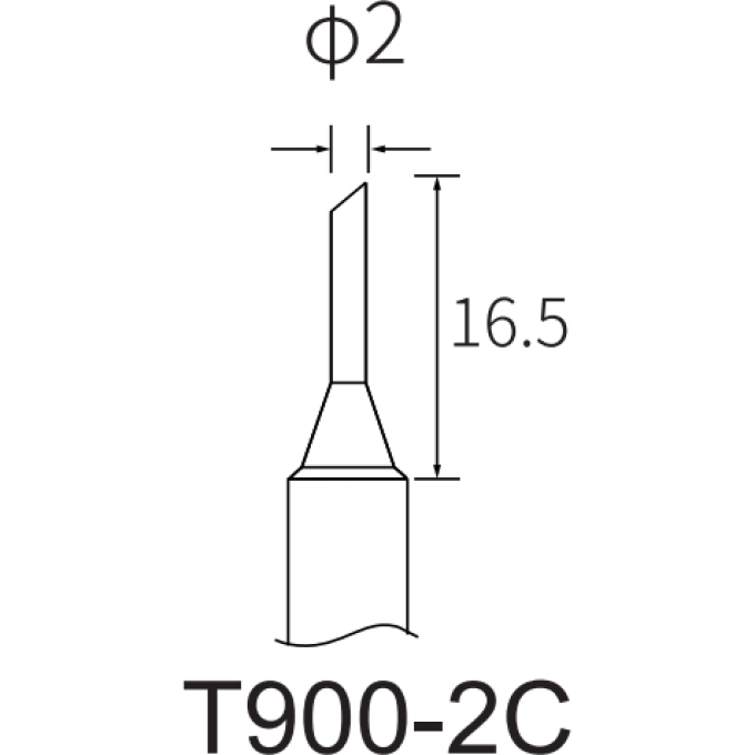 Жало для паяльника ATTEN T цилиндрическое со скосом 2 мм 15A000362