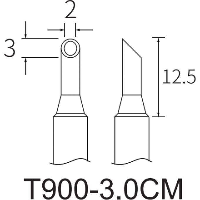 Жало ATTEN T900 цилиндрическое со скосом 3.0CM 15A000363