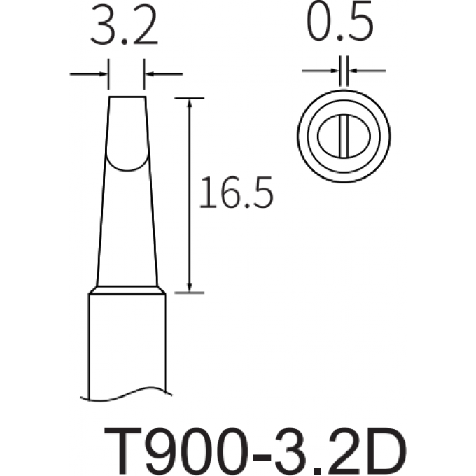 Жало клиновидное прямое ATTEN T900 3.2x0.5 мм 15A000364