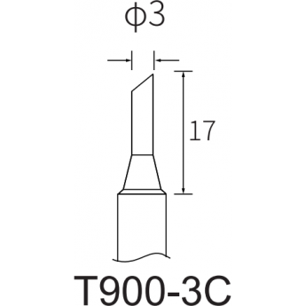 Жало цилиндрическое со скосом ATTEN T900 3 мм 15A000365