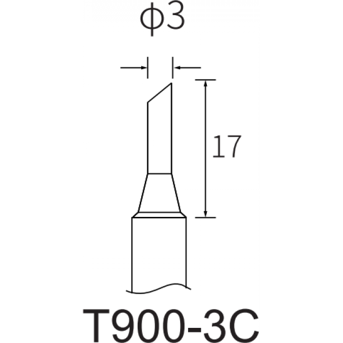Жало цилиндрическое со скосом ATTEN T900 3 мм 15A000365