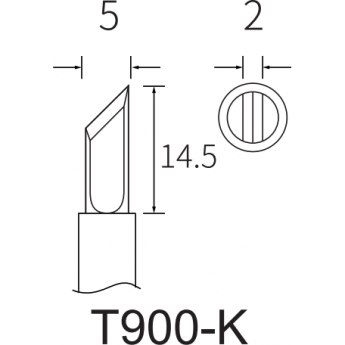 Жало для паяльника ATTEN T900 косой нож 15A000370 Жало для паяльника ATTEN T900 косой нож 15A000370