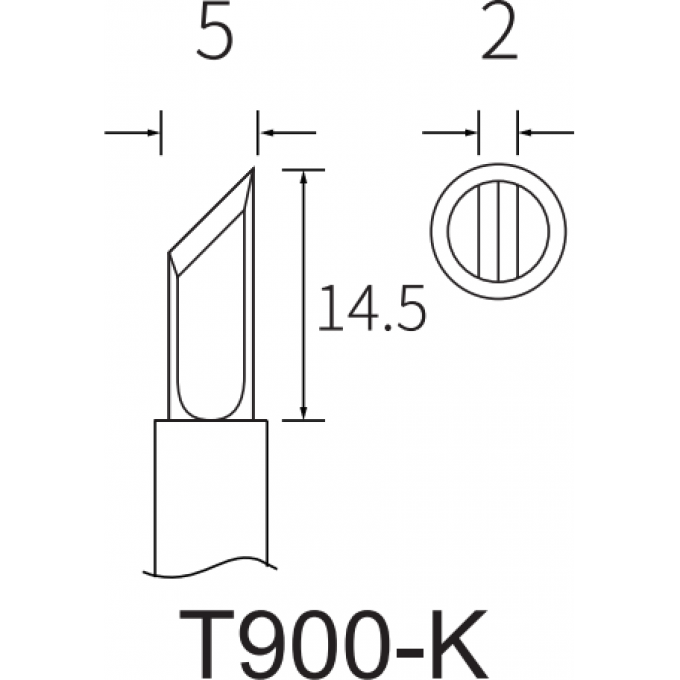 Жало для паяльника ATTEN T900 косой нож 15A000370
