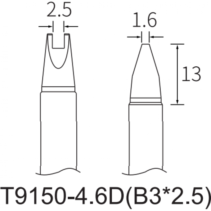 Жало с проушиной ATTEN T.6D(B3*2,5) для паяльников, 2.5x1.6 мм 15A000419