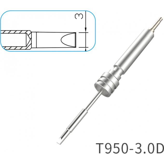 Жало для паяльника ATTEN T950 клиновидное прямое 15A000434