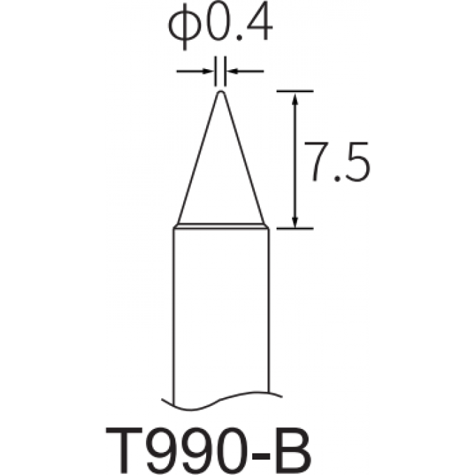 Жало коническое ATTEN T990 диаметр 0.4 мм 15A000437