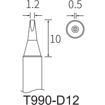Жало клиновидное прямое ATTEN T990 1.2x0.5 мм 15A000448 Жало клиновидное прямое ATTEN T990 1.2x0.5 мм 15A000448