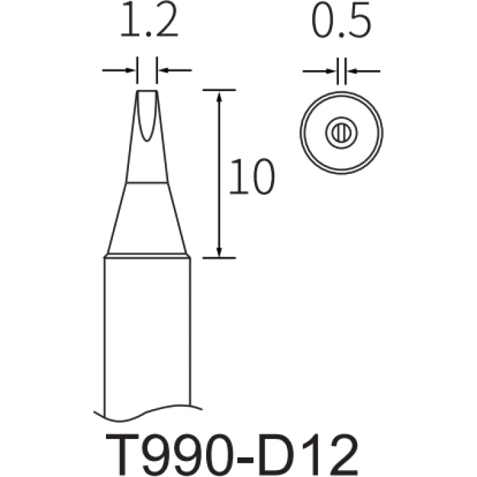 Жало клиновидное прямое ATTEN T990 1.2x0.5 мм 15A000448