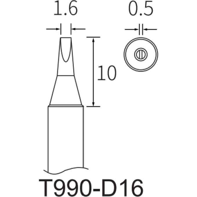 Жало клиновидное прямое ATTEN T990 1.6x0.5 мм 15A000449
