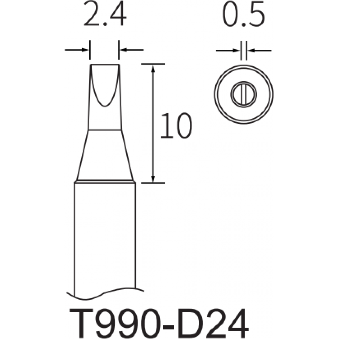 Жало клиновидное прямое ATTEN T990 2.4x0.5 мм 15A000450