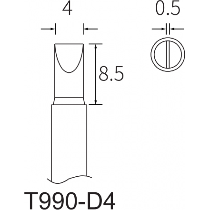 Жало клиновидное прямое ATTEN T990 4x0,5 мм 15A000451