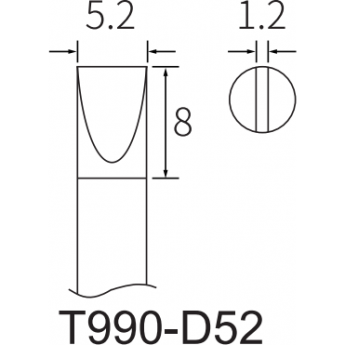 Жало клиновидное прямое ATTEN T990 5.2x1.2 мм 15A000452 Жало клиновидное прямое ATTEN T990 5.2x1.2 мм 15A000452