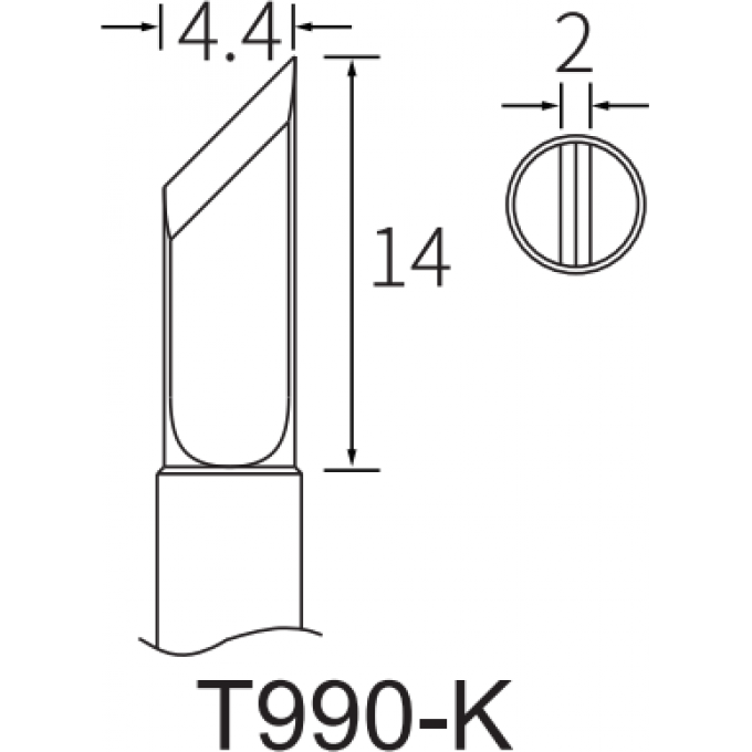 Жало ATTEN T990 косой нож 4 15A000454